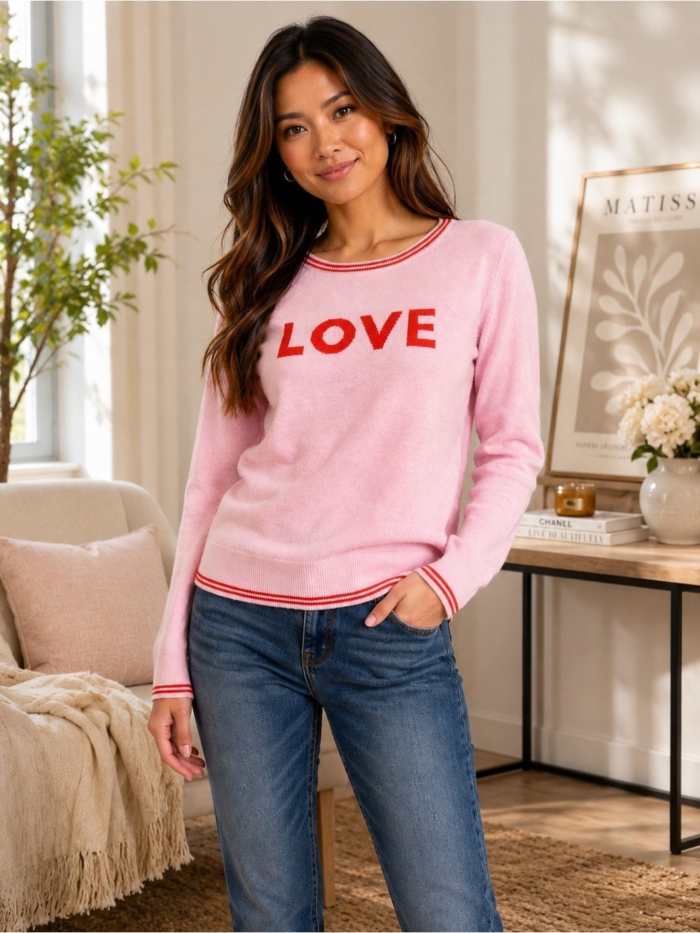 OLD NAVY “LOVE” GRAPHIC LIGHT SWEATER